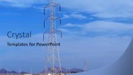  Presentation with motion - Cool new presentation design with power-line-in-sinai-desert backdrop and a light blue colored foreground