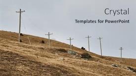  Presentation with new zealand - PPT theme featuring power-line-in-the-empty background and a light gray colored foreground