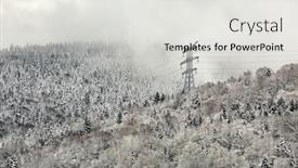  Presentation with high voltage - Amazing slide deck having power-line-in-winter backdrop and a light gray colored foreground