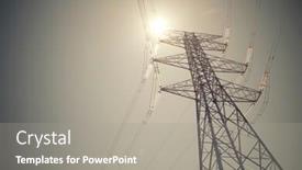  Presentation with power - Audience pleasing presentation design consisting of power-line-in-zaragoza-province backdrop and a gray colored foreground