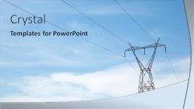  Presentation with spain - Cool new slide set with power-line-in-zaragoza-province backdrop and a light blue colored foreground