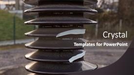  Presentation with power grid - Presentation theme featuring power-line-insulator-broken background and a tawny brown colored foreground