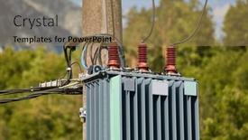  Presentation with transformer power - Presentation with power-line-with-transformer-substation background and a coral colored foreground