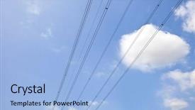  Presentation with power lines - Beautiful theme featuring power lines against clear skype backdrop and a  colored foreground