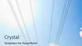  Presentation with power lines - Presentation design with power lines against clear skype background and a  colored foreground