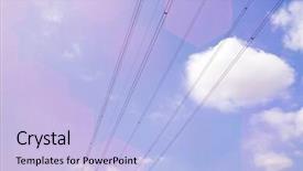  Presentation with power lines - PPT theme with power lines against clear skype background and a  colored foreground