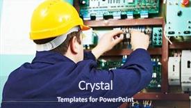  Presentation with electronics - Beautiful presentation featuring voltage current - adult electrician builder engineer worker backdrop and a navy blue colored foreground