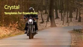  Presentation with motorcycle - Theme with power motorcycle on the road background and a tawny brown colored foreground