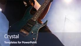  Presentation with sympfonic concert and muscic conductor - Presentation theme enhanced with power music - guitarist at concert background and a ocean colored foreground