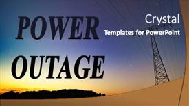  Presentation with energy crisis - PPT theme having power-outage-text-on-starry background and a ocean colored foreground