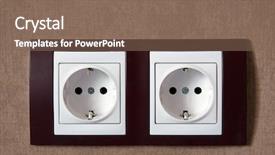  Presentation with outlet - PPT layouts consisting of power outlet - sockets on wall background and a  colored foreground