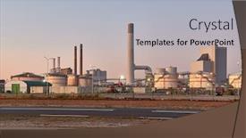  Presentation with power plant industrial - Theme enhanced with power-plant-and-oil-silos background and a light gray colored foreground