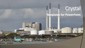  Presentation with power plant industrial - Cool new slide deck with power plant and other industrial backdrop and a gray colored foreground