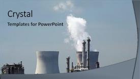  Presentation with gas turbine - Cool new presentation with power plant at antwerp harbor backdrop and a light blue colored foreground