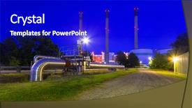  Presentation with power plant - PPT layouts with power plant at baltic background and a royal blue colored foreground