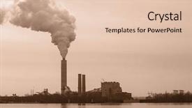  Presentation with power plant - Slide deck with power plant at dusk background and a  colored foreground