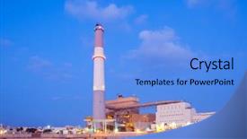  Presentation with coal power plant - Slide deck consisting of power plant at sunset background and a light blue colored foreground