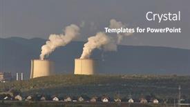  Presentation with power plant - Beautiful PPT theme featuring power-plant-cooling-towers-emiting backdrop and a gray colored foreground