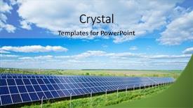  Presentation with solar energy - Theme enhanced with power plant design - solar energy panels against sunny background and a light blue colored foreground