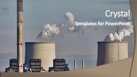  Presentation with fossil fuel - Colorful PPT layouts enhanced with power plant emitin smoke backdrop and a gray colored foreground