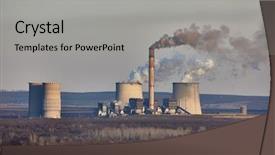  Presentation with fossil fuel - Audience pleasing slide set consisting of power plant emitin smoke backdrop and a light gray colored foreground