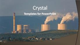 Presentation with fossil fuel - Audience pleasing PPT layouts consisting of power plant emitin smoke backdrop and a gray colored foreground