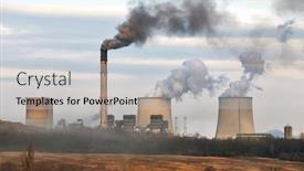  Presentation with power plant - Amazing slide set having power-plant-emiting-dark-thick backdrop and a light gray colored foreground