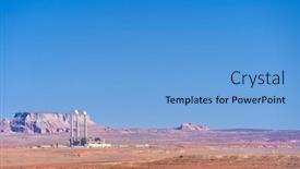  Presentation with electricity power plant - PPT theme enhanced with power-plant-generating-station-electricity background and a light blue colored foreground