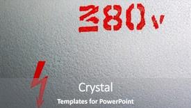  Presentation with electricity and magnetism - Amazing PPT layouts having power plant hazard controls - bright red warning inscription backdrop and a  colored foreground