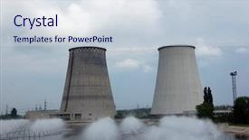  Presentation with power plant - Beautiful PPT theme featuring power plant kiev ukraine backdrop and a sky blue colored foreground