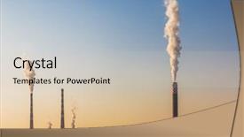  Presentation with power plant - Presentation having power plant panorama at jiangxi background and a soft green colored foreground