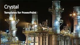  Presentation with gas turbine - Slide deck having power plant structure detail background and a black colored foreground