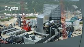 Presentation with under construction - Amazing presentation theme having power plant under construction backdrop and a mint green colored foreground