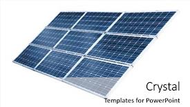  Presentation with solar power plant - Beautiful presentation featuring power plant using renewable solar energy backdrop and a white colored foreground