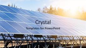  Presentation with sun power - Beautiful theme featuring power plant using renewable solar backdrop and a light blue colored foreground