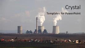  Presentation with power plant - Audience pleasing presentation consisting of power plant with cooling towers backdrop and a light gray colored foreground