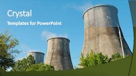  Presentation with plant nuclear - Beautiful slides featuring power plant backdrop and a teal colored foreground
