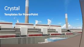  Presentation with gas turbine - PPT theme enhanced with power plant background and a teal colored foreground