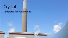  Presentation with gas turbine - Theme having power plant background and a light blue colored foreground