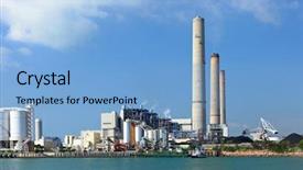  Presentation with power generation - Presentation theme with power plant background and a light blue colored foreground