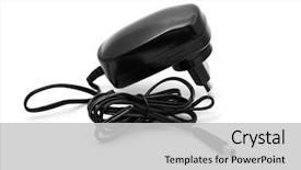  Presentation with power plug - Audience pleasing presentation theme consisting of power plug - ac adapter on a white backdrop and a light gray colored foreground