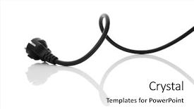 Presentation with electric cable - Cool new presentation with power plug - black electric cable isolated backdrop and a white colored foreground
