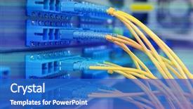  Presentation with fiber - Cool new theme with power plug - closeup of fiber optical network backdrop and a teal colored foreground