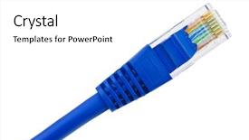  Presentation with power cable - Presentation theme featuring power plug - computer internet cable isolated background and a white colored foreground