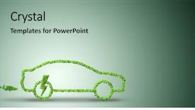  Presentation with green plug - Beautiful theme featuring power plug - electric car concept in green backdrop and a mint green colored foreground