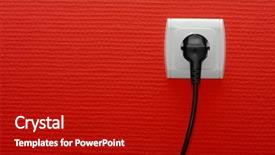  Presentation with wall plug - Slides featuring power plug - electric socket on a red background and a crimson colored foreground