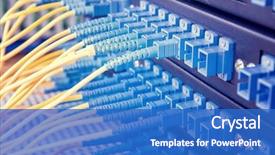  Presentation with power plug - Colorful slide set enhanced with power plug - fiber optical network server backdrop and a teal colored foreground