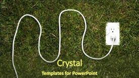  Presentation with green plug - Theme having power plug - green energy at home background and a tawny brown colored foreground