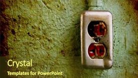  Presentation with power plug - Colorful PPT theme enhanced with power plug - image from wall textures background backdrop and a tawny brown colored foreground