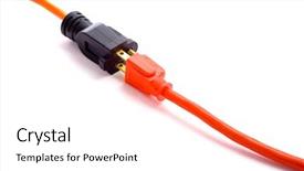  Presentation with familly getting a new born baby - Presentation featuring power plug - new extension cord background and a white colored foreground